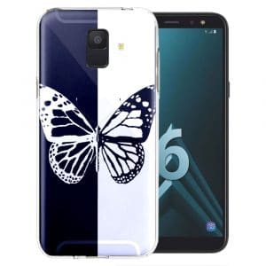 Coque Papillon noir et blanc pour Samsung A6 2018