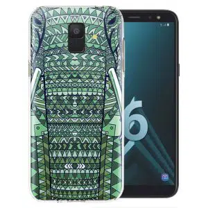 Coque elephant vert azteq pour Samsung A6 2018