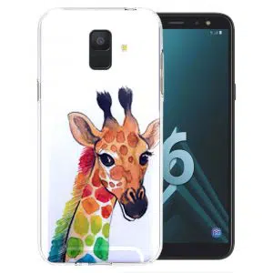 Coque tpu girafe multicolors pour Samsung A6 2018