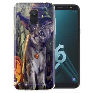 Coque chat Halloween pour Samsung A6 2018