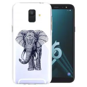 Coque elephant noir et blanc pour Samsung A6 2018