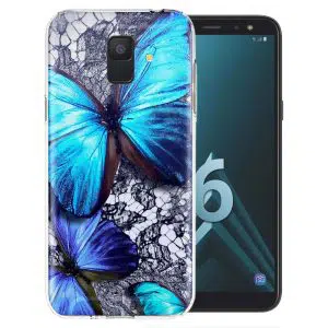 Coque Papillon turquoise pour Samsung A6 2018