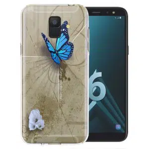 Coque Papillon Bleu pour Samsung A6 2018