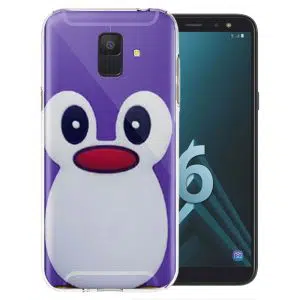 Coque Pingouin Violet pour Samsung A6 2018