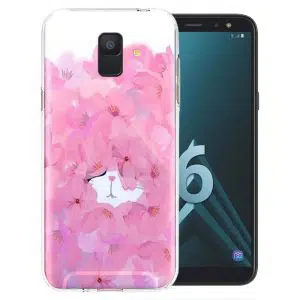 Coque Chat Rose Girly pour Samsung A6 2018