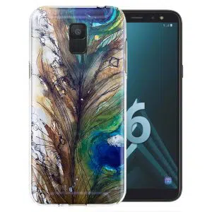Coque Plume de Paon pour Samsung A6 2018