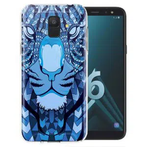 Coque Tigre Aztec bleu pour Samsung A6 2018