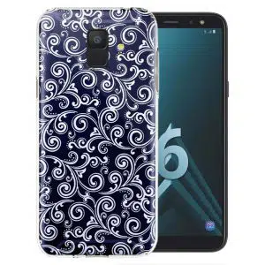 Coque Black and White swirls pour Samsung Galaxy A6 2018 ( SM A600 )