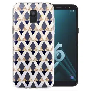 Coque Glitter triangles in gold black and nude pour Samsung Galaxy A6 2018 ( SM A600 )