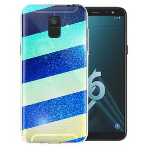 Coque Striped Colorful glitter pour Samsung Galaxy A6 2018 ( SM A600 )