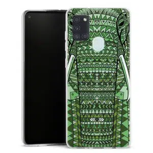 Coque personnalisée Elephant Vert Azteq pour Samsung Galaxy A21S