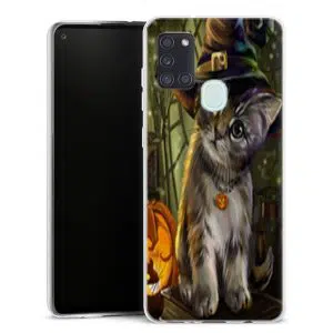 Coque personnalisée Halloween Cat pour Samsung Galaxy A21S