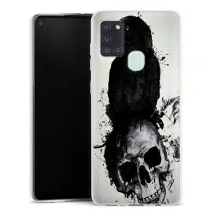 Coque personnalisée Raven and Skull pour Samsung Galaxy A21S