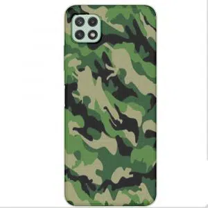 Coque Camouflage militaire vert pour A22 Samsung