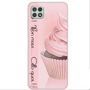 Coque télephone Samsung A22 Cupcake Rose