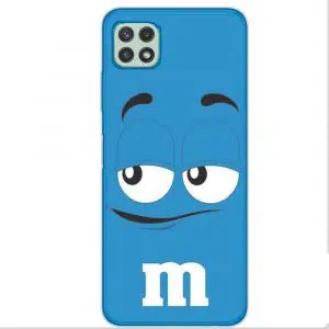 Coque télephone Samsung A22 M&M's Bleu
