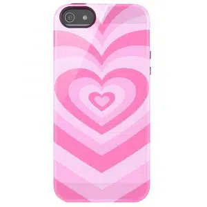 Coque Coeur Rose pour téléphone iPhone 5 en Silicone