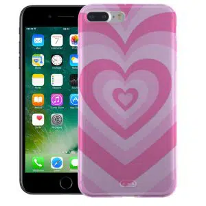 Coque Coeur Rose pour téléphone iPhone 8 Plus en Silicone
