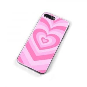 Coque Coeur Rose pour téléphone iPhone 8 en Silicone