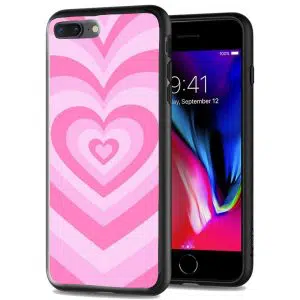 Coque Coeur Rose pour téléphone iPhone SE 2020 en Verre Trempé