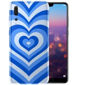 Coque Coeur Bleu Ocean pour smartphone Huawei P20 en Silicone