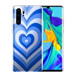 Coque Coeur Bleu Ocean pour smartphone Huawei P30 en Silicone