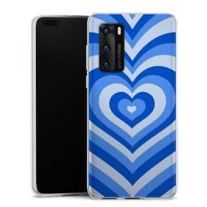 Coque Coeur Bleu Ocean pour smartphone Huawei P40 en Silicone