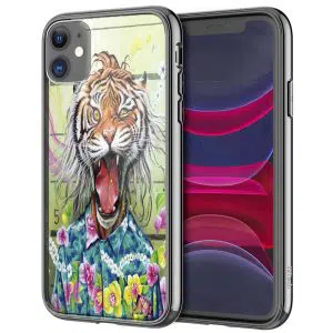 Coque en Plexi iPhone 13 Tiger Flowers
