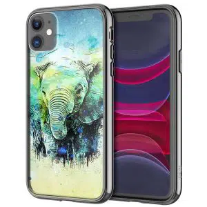 Coque en Plexiglass iPhone 13 Watercolor Elephant