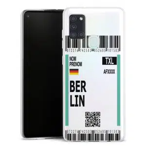 Coque portable Samsung Galaxy A21s motif Billet Avion Berlin