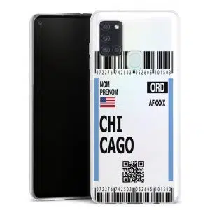 Coque portable Samsung Galaxy A21s motif Billet Avion CDG personnalisable