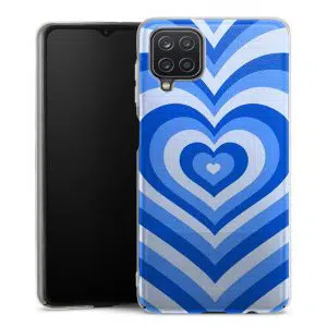 Coque Coeur Bleu Ocean pour smartphone Samsung Galaxy A12 en Silicone