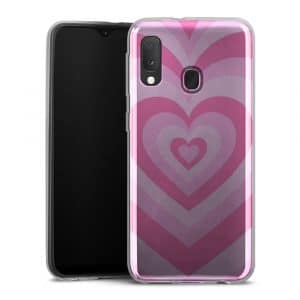 Coque Coeur Rose pour téléphone Samsung Galaxy A20E en Silicone