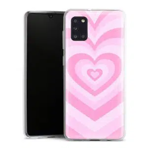 Coque Coeur Rose pour téléphone Samsung Galaxy A31 en Silicone