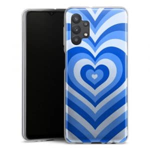 Coque Coeur Bleu Ocean pour smartphone Samsung Galaxy A32 5G en Silicone