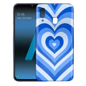 Coque Coeur Bleu Ocean pour smartphone Samsung Galaxy A40 en Silicone