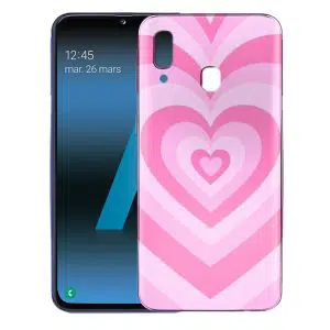 Coque Coeur Rose pour téléphone Samsung Galaxy A40 en Silicone
