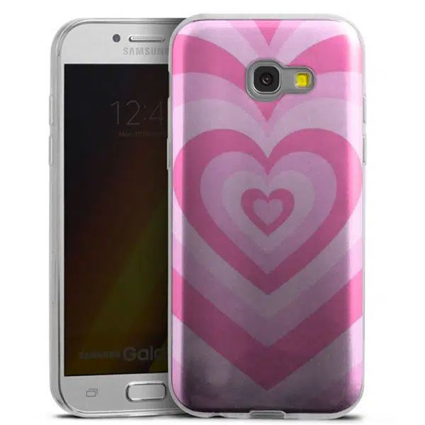 Coque Coeur Rose pour téléphone Samsung Galaxy A5 2017 en Silicone
