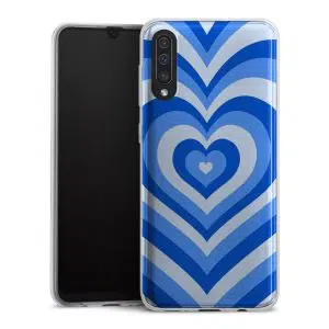 Coque Coeur Bleu Ocean pour smartphone Samsung Galaxy A50 en Silicone