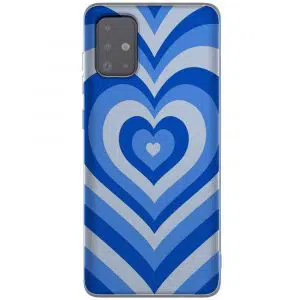 Coque Coeur Bleu Ocean pour smartphone Samsung Galaxy A51 en Silicone