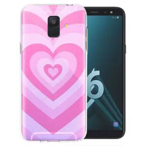 Coque Coeur Rose pour téléphone Samsung Galaxy A6 2018 en Silicone