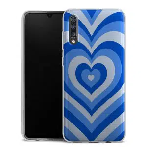 Coque Coeur Bleu Ocean pour smartphone Samsung Galaxy A70 en Silicone