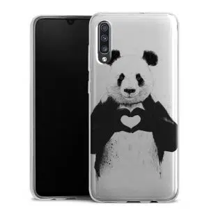 Coque pour Samsung galaxy A70 en Silicone Motif Panda Love