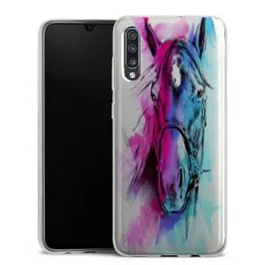 Coque pour Samsung galaxy A70 en Silicone Motif Watercolor Horse