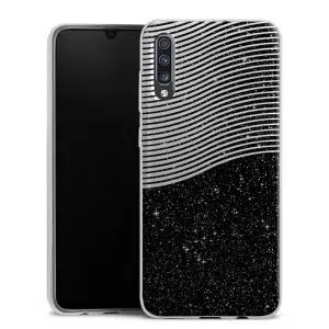 Coque téléphone personnalisée Samsung Galaxy A70 en silicone motif black space