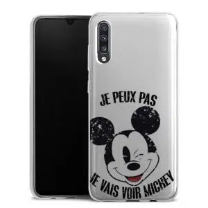 Coque Silicone Samsung Galaxy A70 personnalisée motif Manga je ne peux pas je vais voir mickey