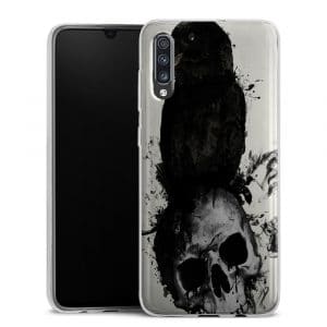 Coque pour Samsung galaxy A70 en Silicone Motif Raven and Skull