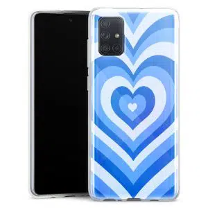 Coque Coeur Bleu Ocean pour smartphone Samsung Galaxy A71 en Silicone