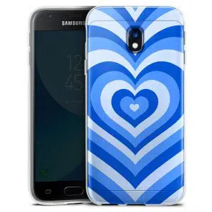 Coque Coeur Bleu Ocean pour smartphone Samsung Galaxy J3 2017 en Silicone