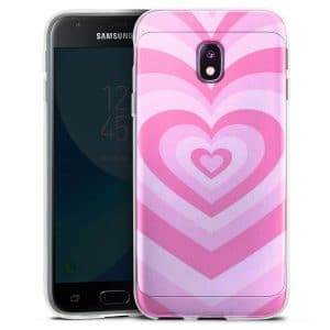 Coque Coeur Rose pour téléphone Samsung Galaxy J3 2017 en Silicone